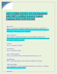 APCO FIRE STUDY EXAM Questions with 100% verified Answers Latest Updated 2024 TOP RATED.