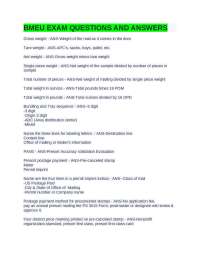 BMEU Exam Questions and Answers