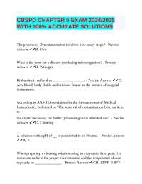 CBSPD Chapter 5 Exam 2024/2025 with 100% Accurate Solutions