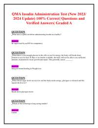 QMA Insulin Administration Test (New 2023/2024 Update)