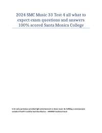 2024 Music 33- Test 2 SMC 100 scored solution (questions and answer) (Santa Monica College