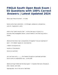 FNGLA South Open Book Exam: A Guide to Horticulture and Plant Industry Regulations