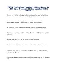 FNGLA Horticulture Practices: 90 Questions with 100% Correct Answers