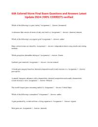 GIA Colored Stone Final Exam Questions and Answers Latest  Update 2024 (100% CORRECT) veri