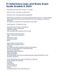 FI Veterinary Laws and Rules Exam Guide Graded A 2024