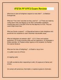 IFSTA FF1/FF2 Latest Exams with 100% correct Answers  A+ graded