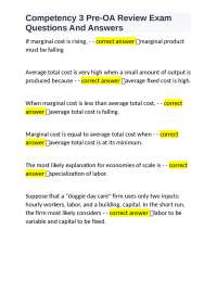 Competency 3 Pre-OA Review Exam Questions And Answers