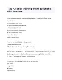 Responsible Alcohol Service Training: Exam Preparation