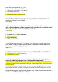 Domande d'esame per Servizi Educativi - Prof. Trentini
