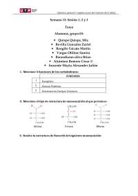Química general y orgánica: Semana 13 - Sesiones 1, 2 y 3 - Tarea - Prof. Leyva Nateros