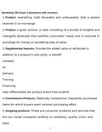 Marketing 330 Exam 3 Questions with Answers