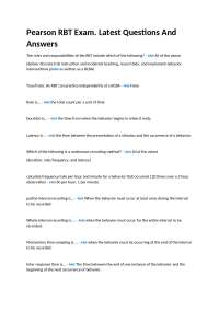 Pearson RBT Exam. Latest Questions And Answers