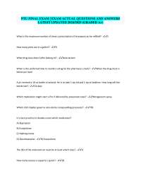 PTU Final Exam: Pharmacy Technician Exam Preparation