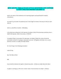 RITE AID PTU: Midterm EXAM ACTUAL QUESTIONS AND ANSWERS