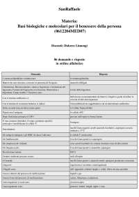 Basi biologiche e molecolari per il benessere della persona - domande e risposte