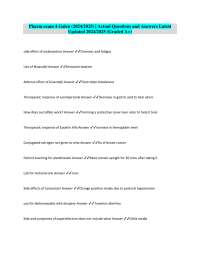Pharmacy Exam Questions and Answers