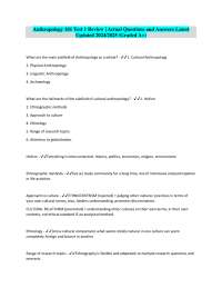 Anthropology 101 Test 1 Review