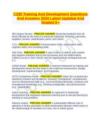 Training and Development: Comprehensive Answers for C235 Exam 2024