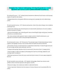 Straighter line Cultural Anthropology 101 Final Exam Review | Actual Questions and Answers