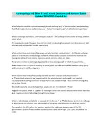 Anthropology 101 Third Exam | Actual Questions and Answers Latest
