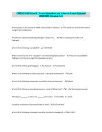CHEM 1020 Exam 1 | Actual Questions and Answers