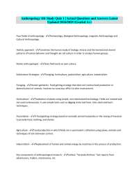 Anthropology 101 Study Quiz 1: Exploring the Foundations of Human Societies