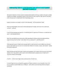 Anthropology Quiz 6 | Actual Questions and Answers Latest Updated 2024/2025