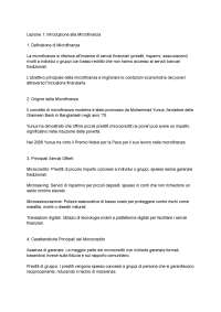 Microfinanza prima lezione