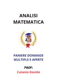 ANALISI MATEMATICA ECAMPUS, PANIERE COMPLETO (multiple e aperte), Catania Davide