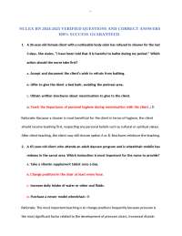NCLEX RN 2024-2025 VERIFIED QUESTIONS AND CORRECT ANSWERS 100% SUCCESS GUARANTEED