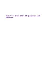 Nate Core Exam 2024-25 Questions and Answers