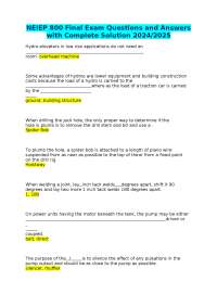 NEIEP 800 Final Exam Questions and Answers