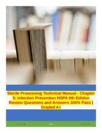Sterile Processing Technical Manual - Chapter 5: Infection Prevention HSPA 9th Edition Rev