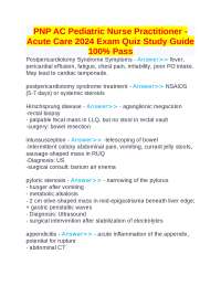 PNP AC Pediatric Nurse Practitioner - Acute Care 2024 Exam Quiz Study Guide