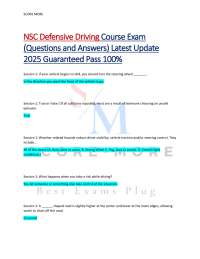 NSC Defensive Driving Course Exam  (Questions and Answers) Latest Update  2025 Guaranteed