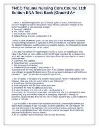 TNCC Trauma Nursing Core Course 11th Edition ENA Test Bank |Graded A+