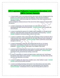 ATI Capstone Pediatrics Assessment Questions with 100% Correct Answers
