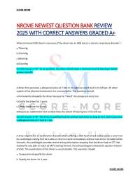 NRCME NEWEST QUESTION BANK REVIEW  2025 WITH CORRECT ANSWERS GRADED A+