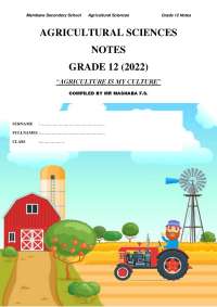 Grade 12 Agricultural Sciences