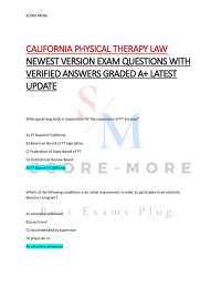 California Physical Therapy Law Exam Preparation