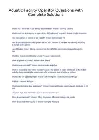 Aquatic Facility Operator Questions and Answers