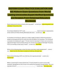 Midterm Exam Practice Evaluation and SIE Midterm Exam Questions