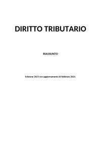 Diritto tributario - riassunto