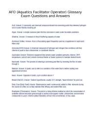 AFO (Aquatics Facilitator Operator) Glossary Exam Questions and Answers