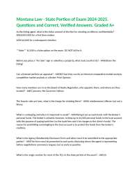 Montana Real Estate Licensing Exam 2024-2025