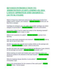 REVISED INTRODUCTION TO AMMUNITION (CERT) (AMMO-45) 2024 LATEST APPROVED AND GRADED A+ (AC
