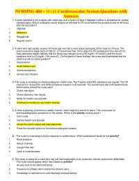 NURSING 404 - NCLEX Cardiovascular System | Questions with Answers (100% correct).