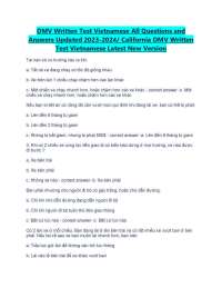 DMV Written Test Vietnamese All Questions and  Answers Updated 2023-2024/ California DMV W