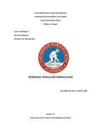 Diagnóstico y Complicaciones de Síndrome Nefrítico Agudo (SNA) e Infección Urinaria (IU)