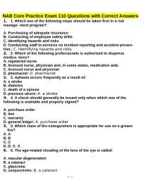 NAB Core Practice Exam 110 Questions with Correct Answers
